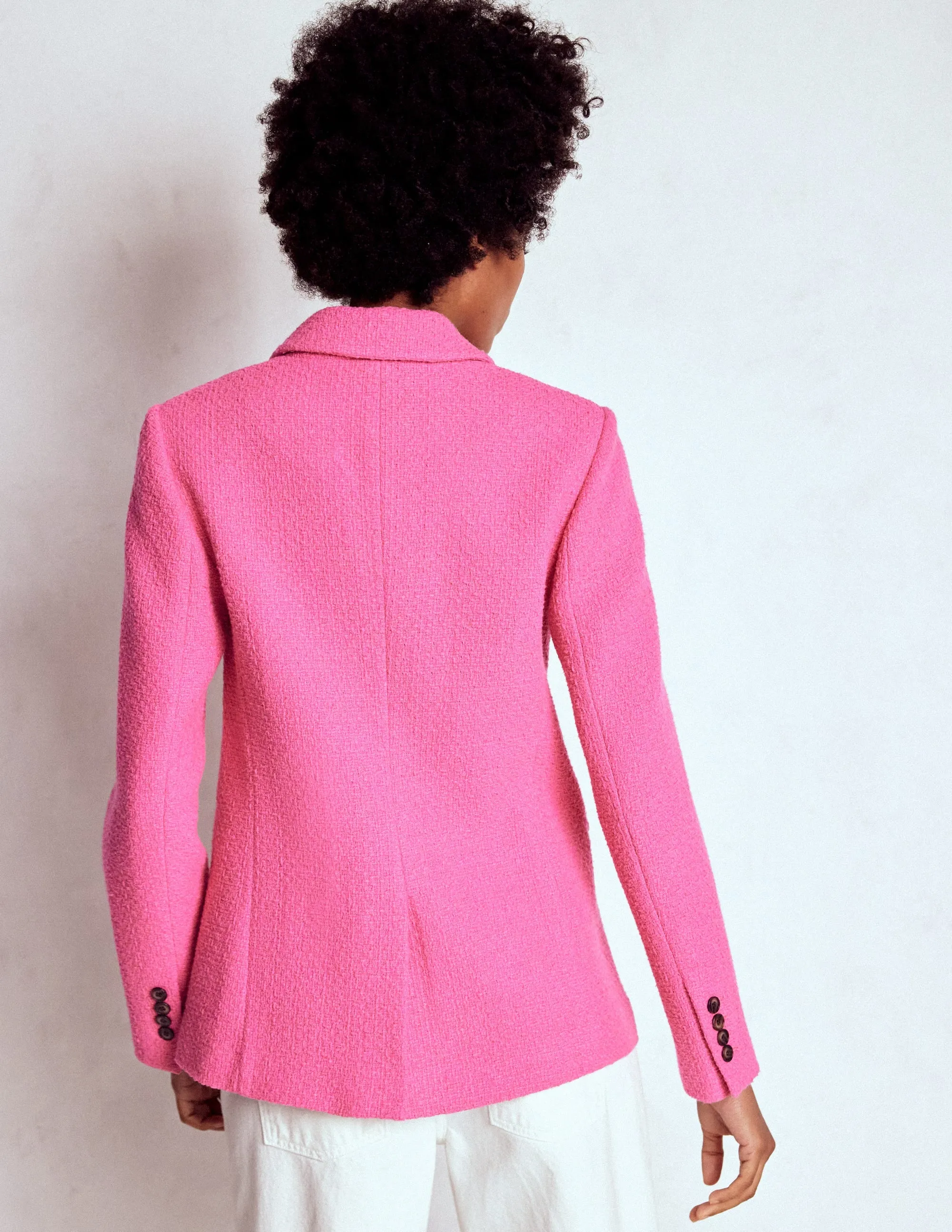 Stamford Texture Blazer-Pink Peony Cold Outfit