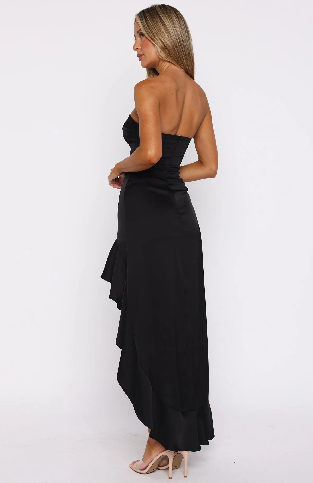 Lightweight Fabric Natural Form Statements Like This Strapless Maxi Dress Black