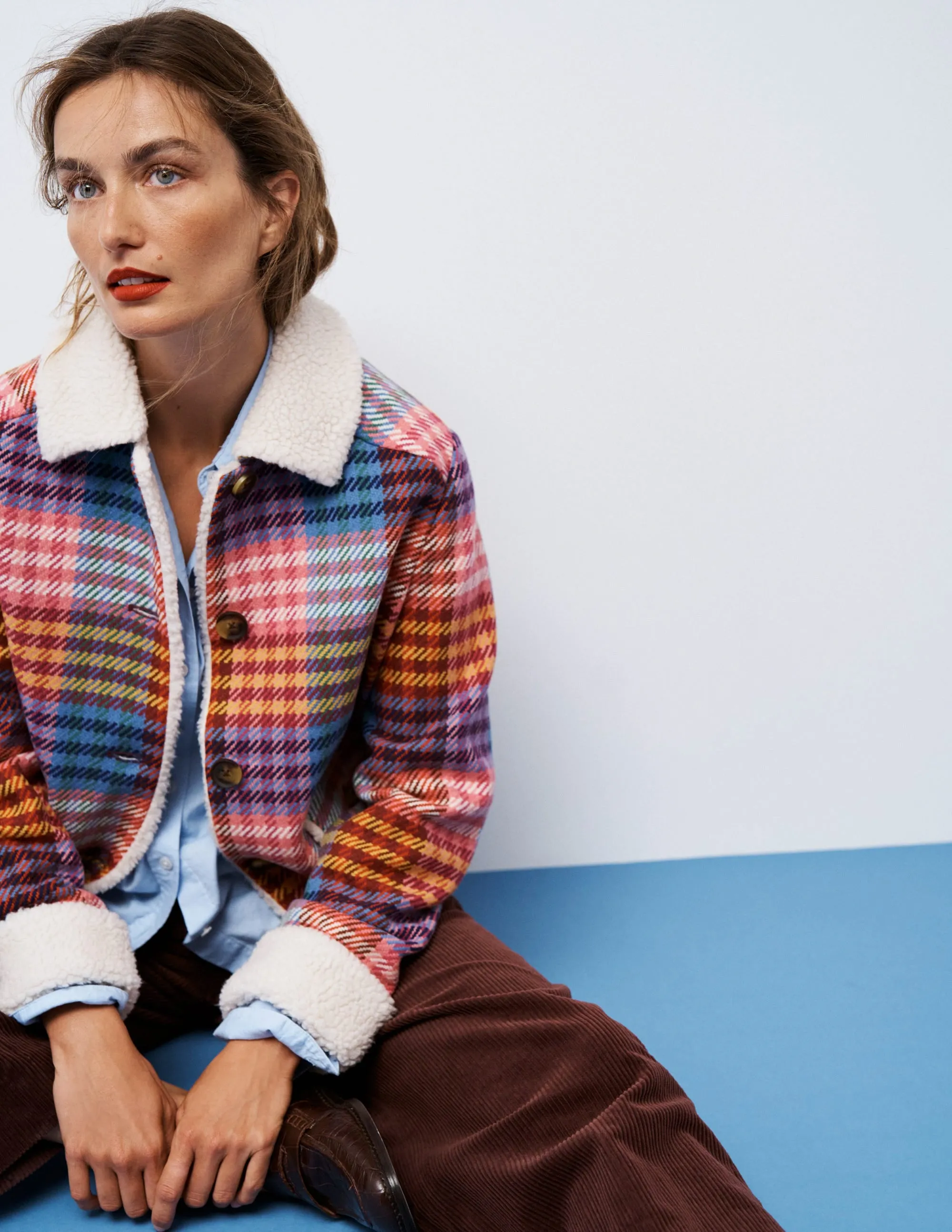 Stirling Check Coat-Rainbow Blanket Multigingham Street Explorer Fit