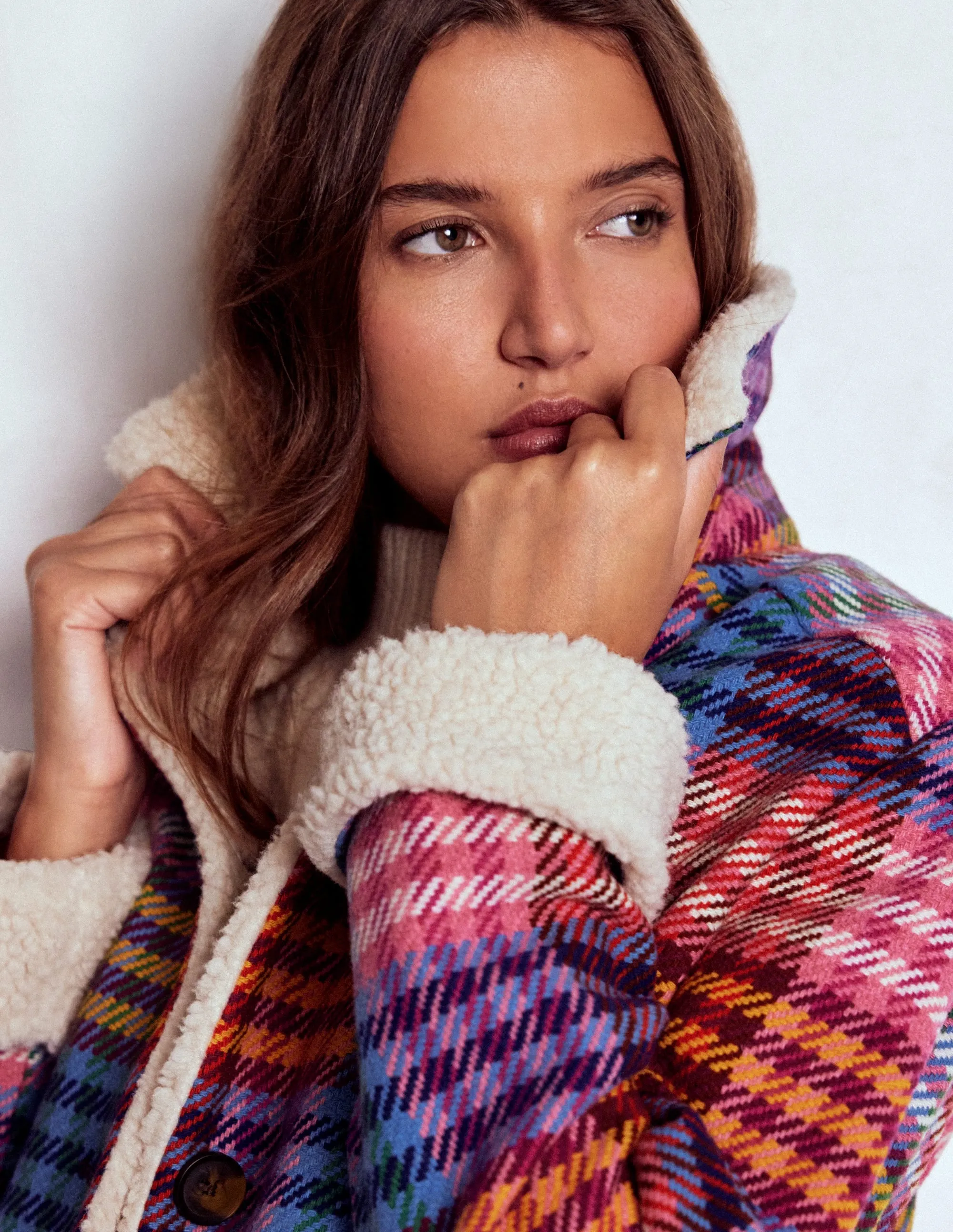 Stirling Check Coat-Rainbow Blanket Multigingham Travel Light Fit