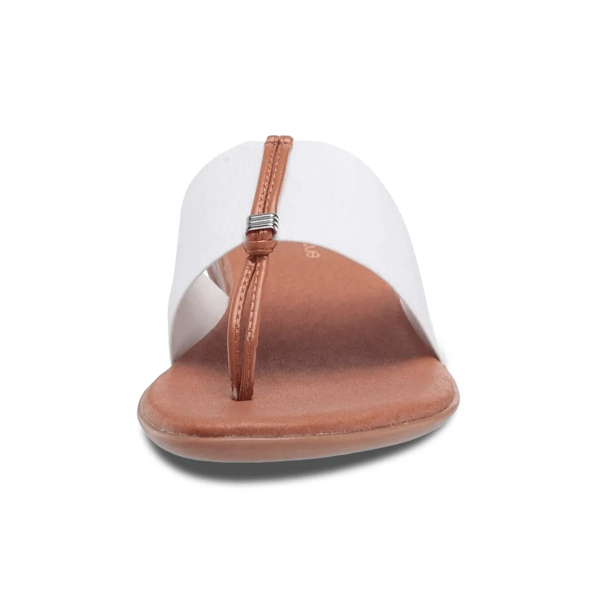 Andre Assous Nice Featherweights ? Elastic Sandal (White) Practical Footwear Slip On Mules