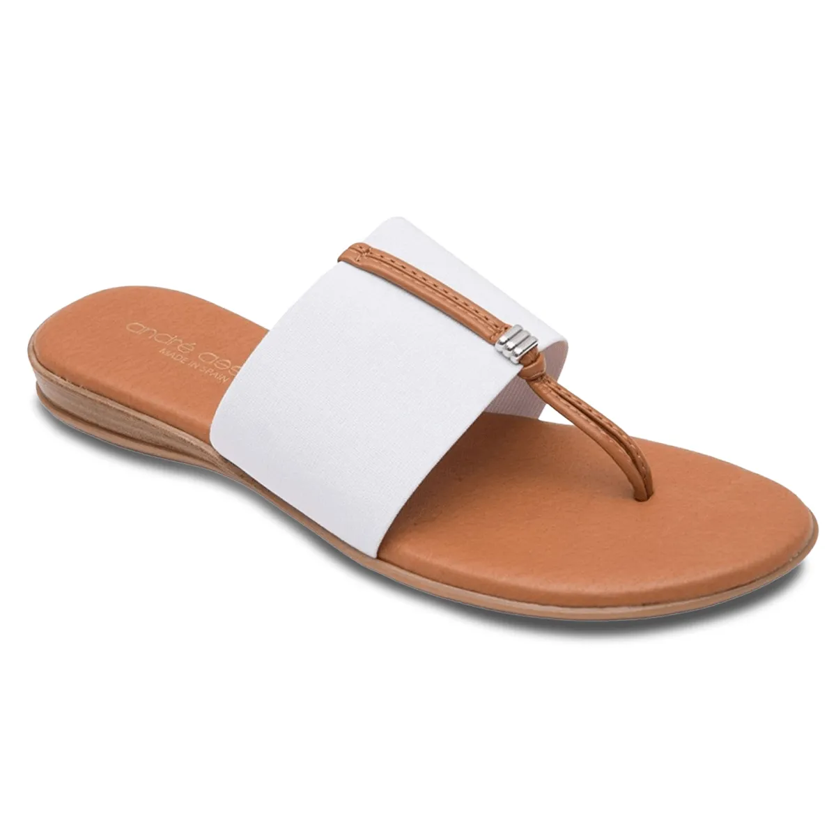 Andre Assous Nice Featherweights ? Elastic Sandal (White) Ice Step