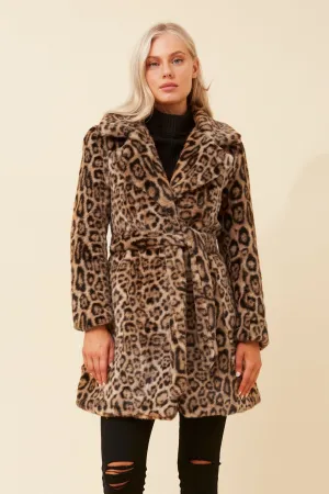 DESTRY ANIMAL PRINT COAT Foldable Shoulder Straps Daily Wear