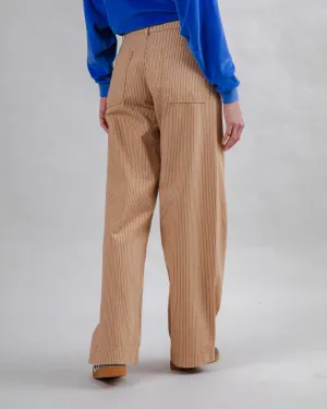 Fashion Fit Stripes Straight Leg Pants Camel