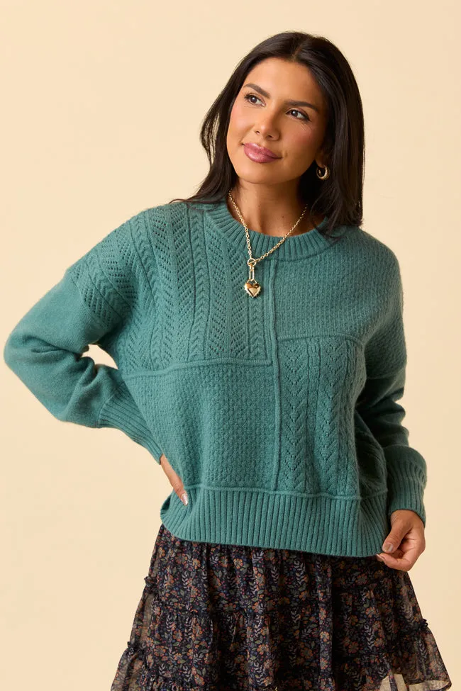 Sustainable production Loose Thread Mae Forest Green Multi-Knit Sweater