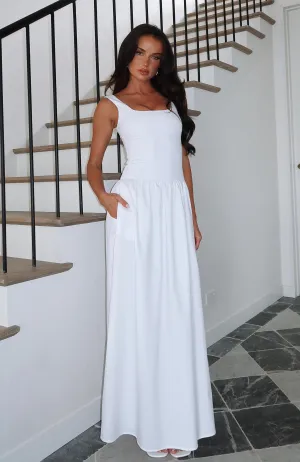 Summer Delight Maxi Dress White Sleek Appearance Soft Wear