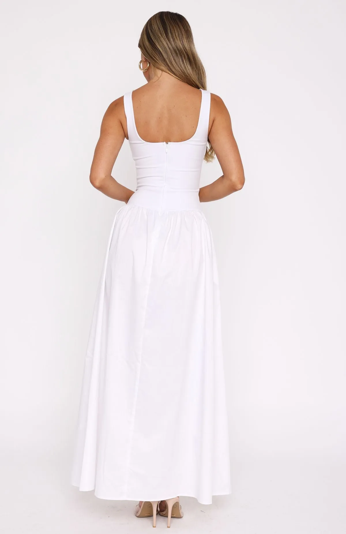 Brunch Fit Linen Soft Summer Delight Maxi Dress White