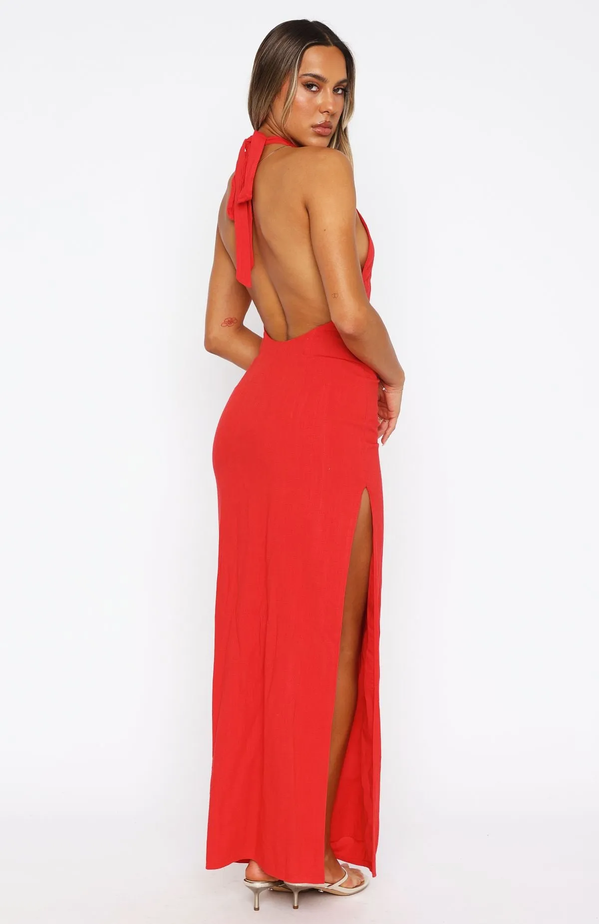 Sun Kissed Glow Maxi Dress Red Bright Accent
