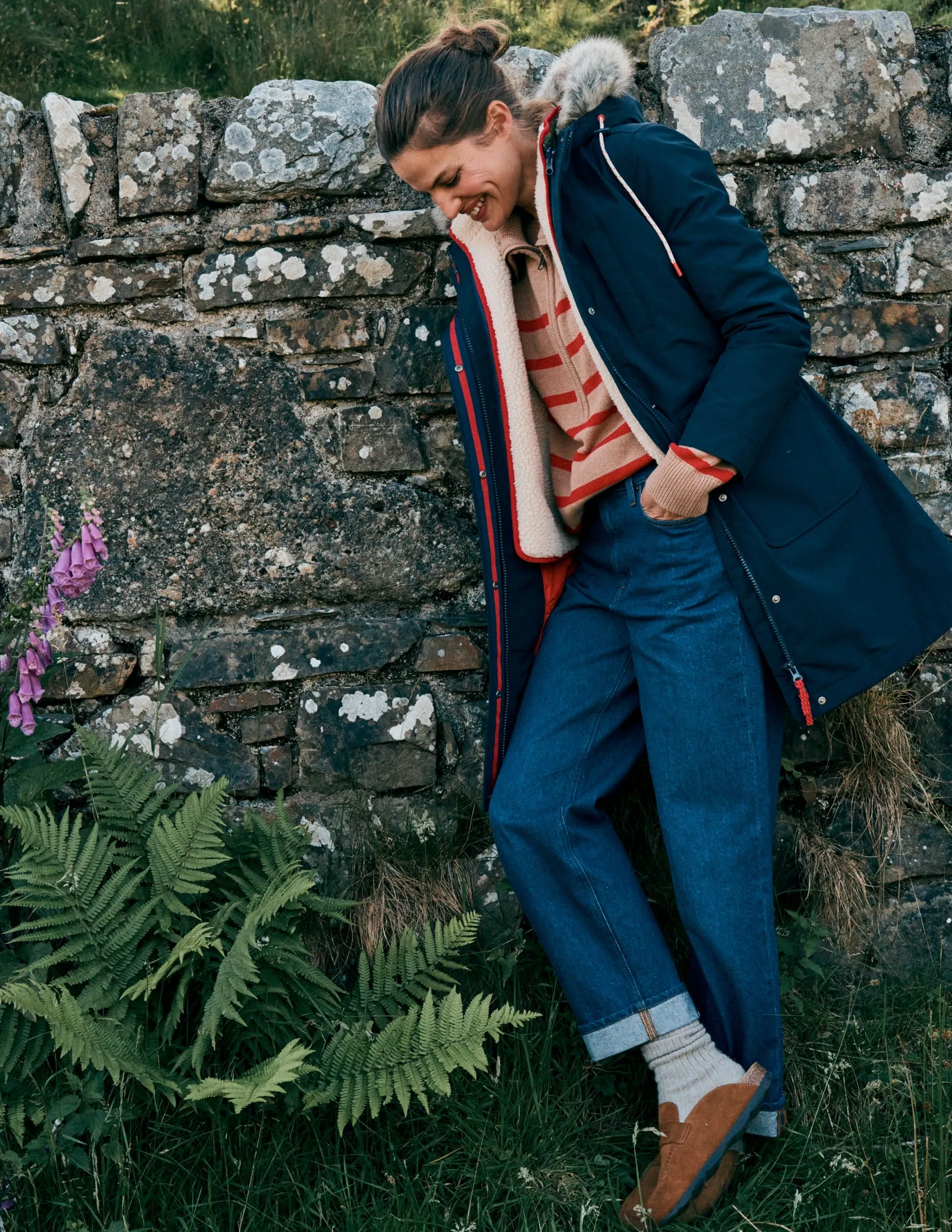 4-In-1 Hooded Parka-Navy, Green, Natural Borg Comfy Layers