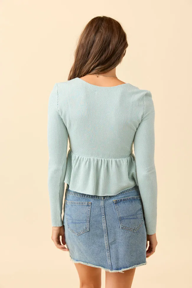 Susan Green Long Sleeve Peplum Knit Top MoistureWickingTechnology