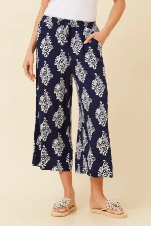 SUZE BORDER PRINT PANTS Relaxed Fit Stretch Comfort