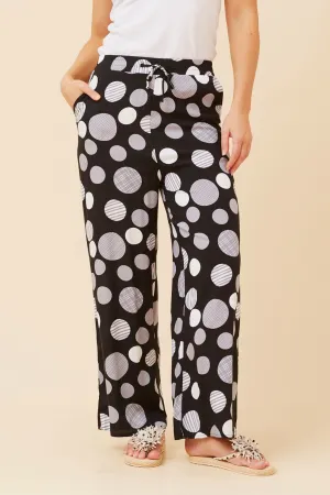 No Fuss Fit Durable Fabric SUZZEL POLKA DOT PRINT PANTS