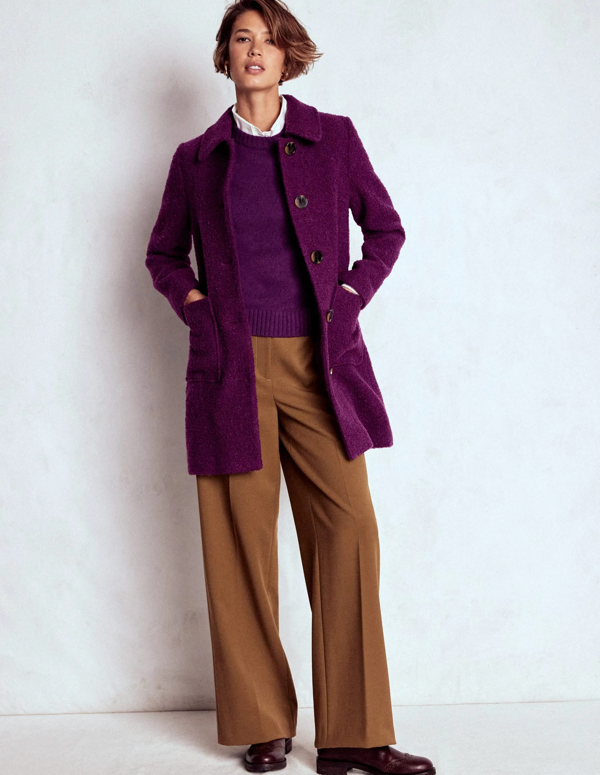 Carlisle Wool Coat-Plum Jam Eco Friendly Textile Autumn Wear