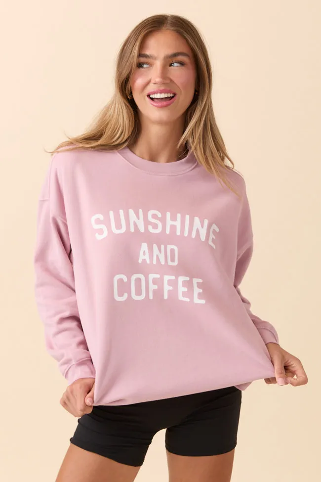 Sunshine and Coffee Mauve Graphic Sweatshirt Sustainable Manufacturing
