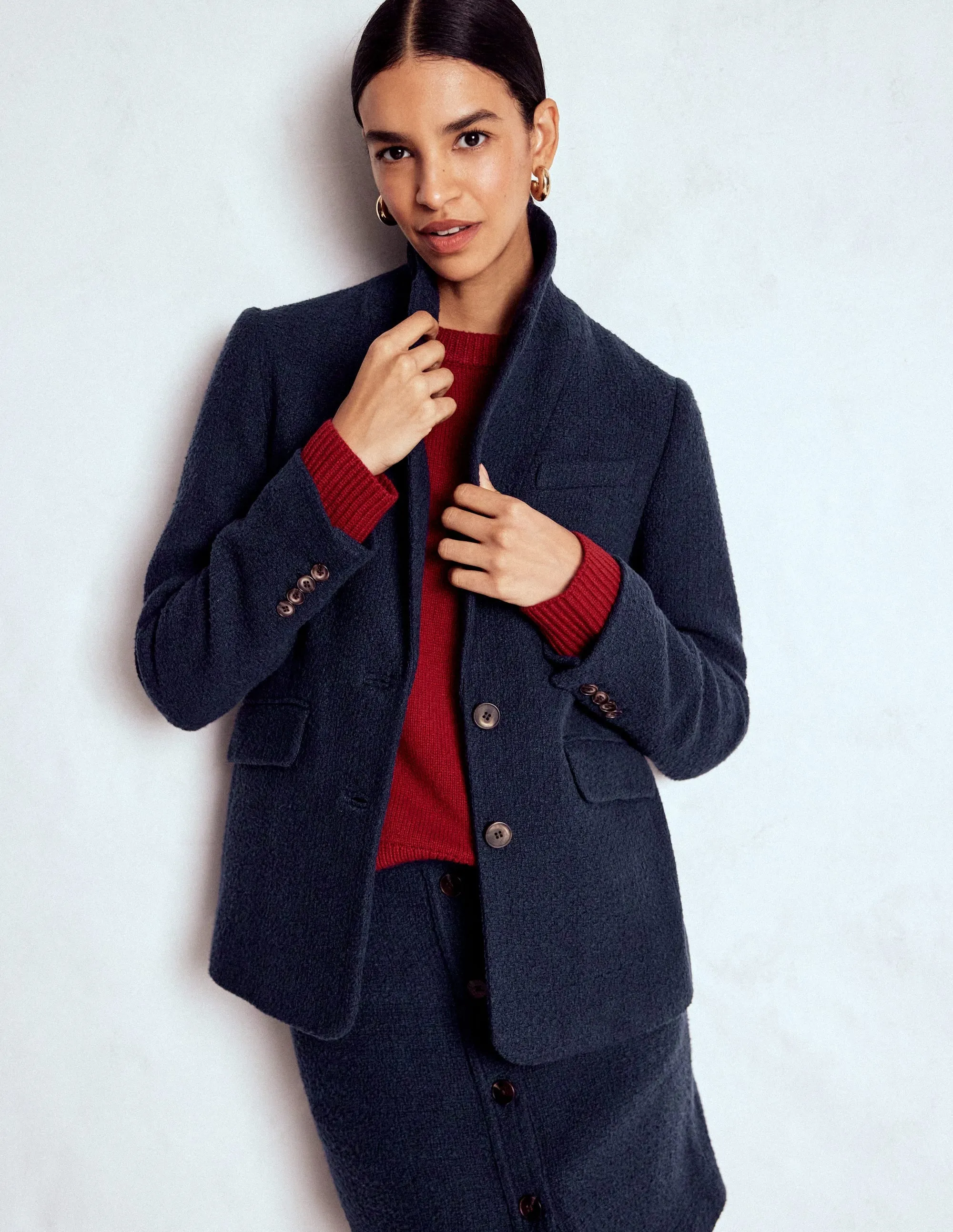 Stamford Texture Blazer-Navy Texture Weatherproof Zippers
