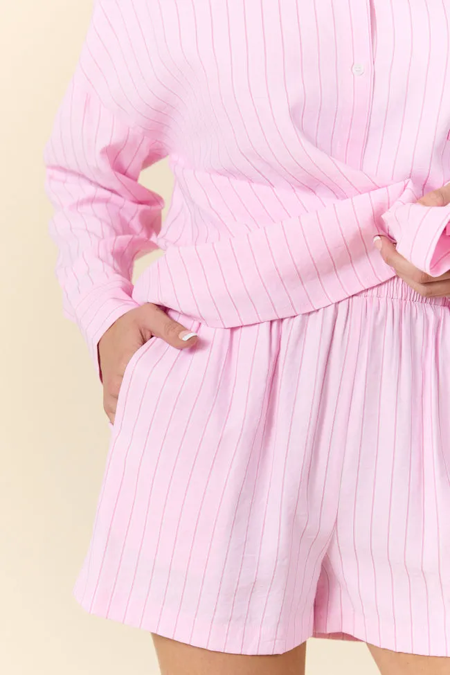 Lake Glow Take It Slow Pink Pinstripe Lounge Set SALE