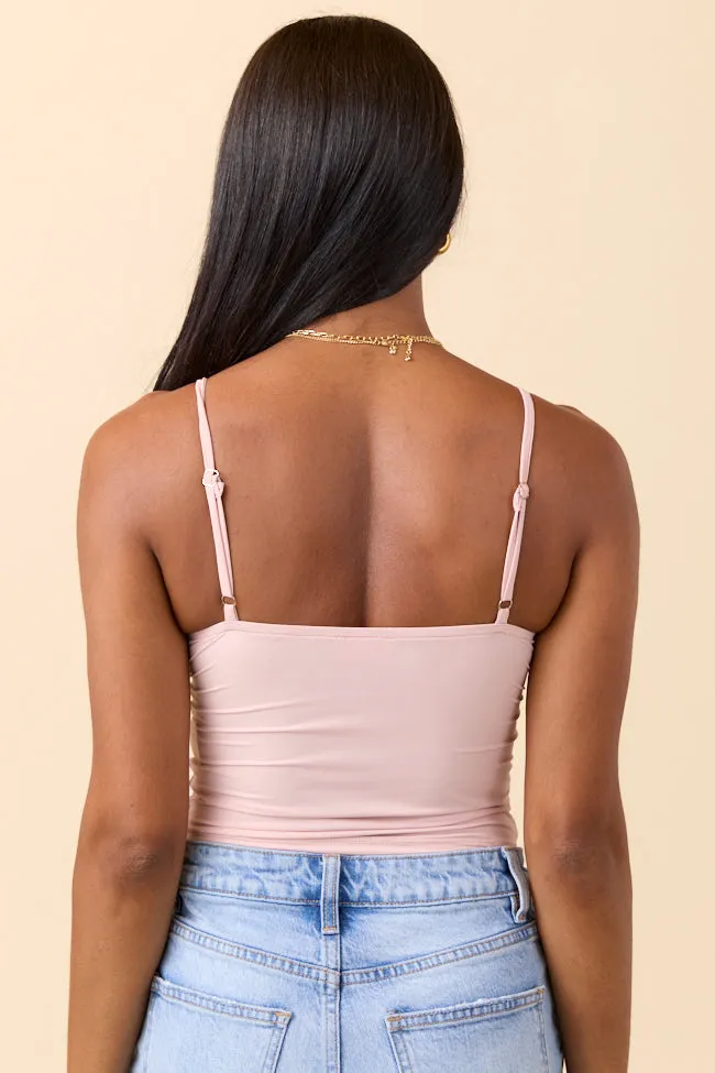 Talia Light Pink Twist Front Tank AntiPilling Fabric PillingResistant