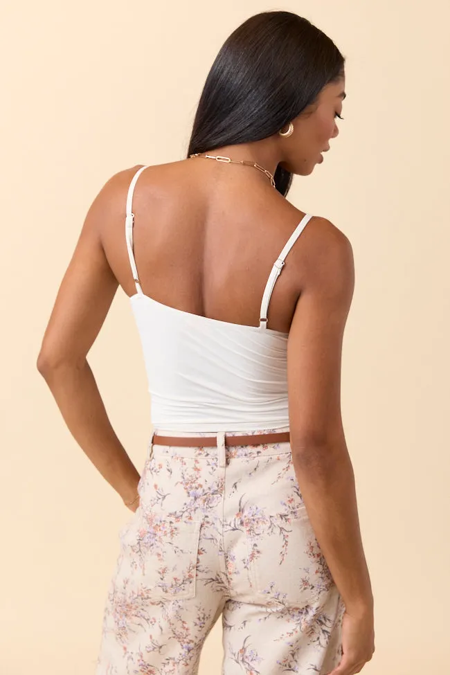 Talia Off White Twist Front Tank Handmade Fit Windproof Fabric