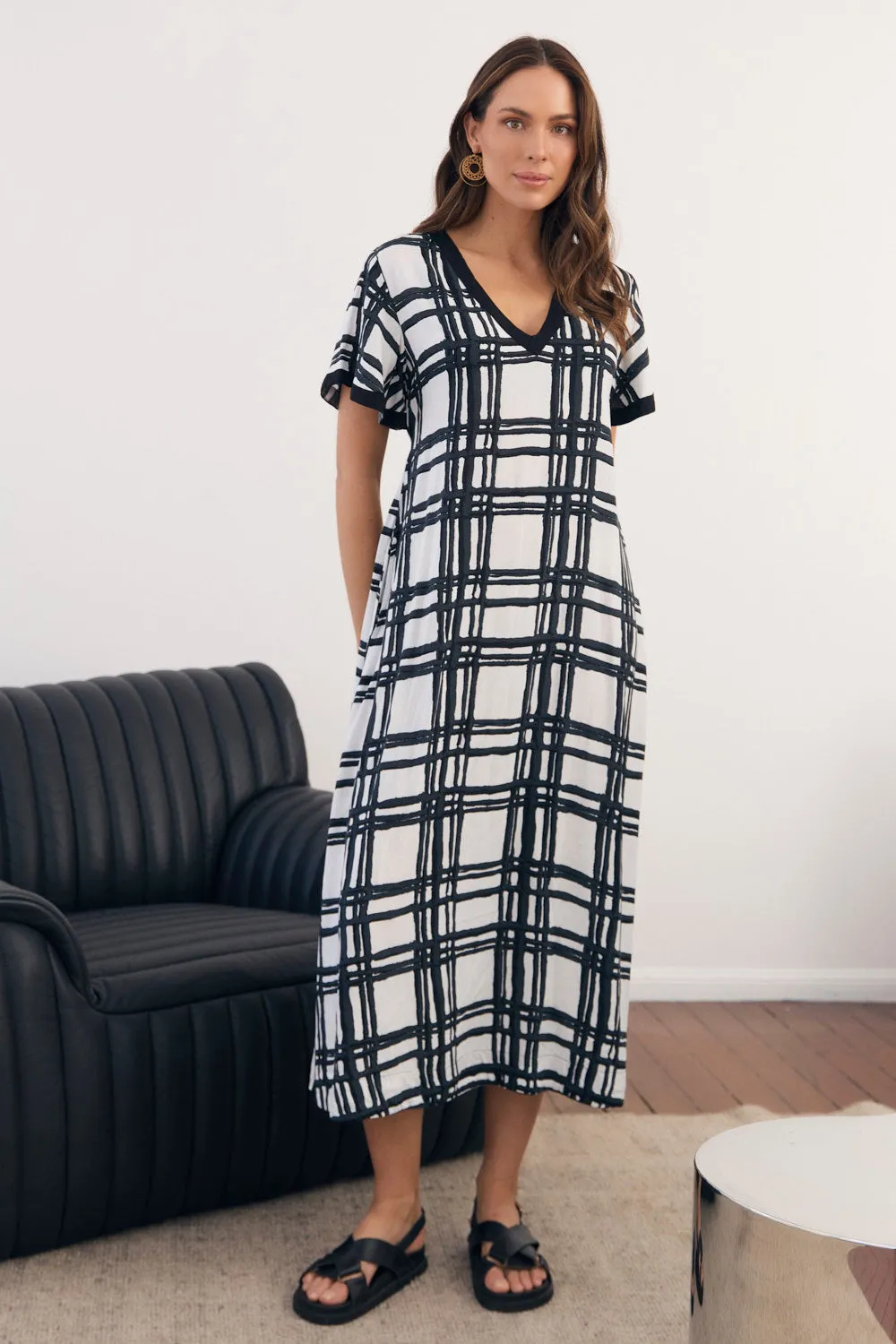 Tamryn Dress in Check It Out Flared shape Sleek Comfort