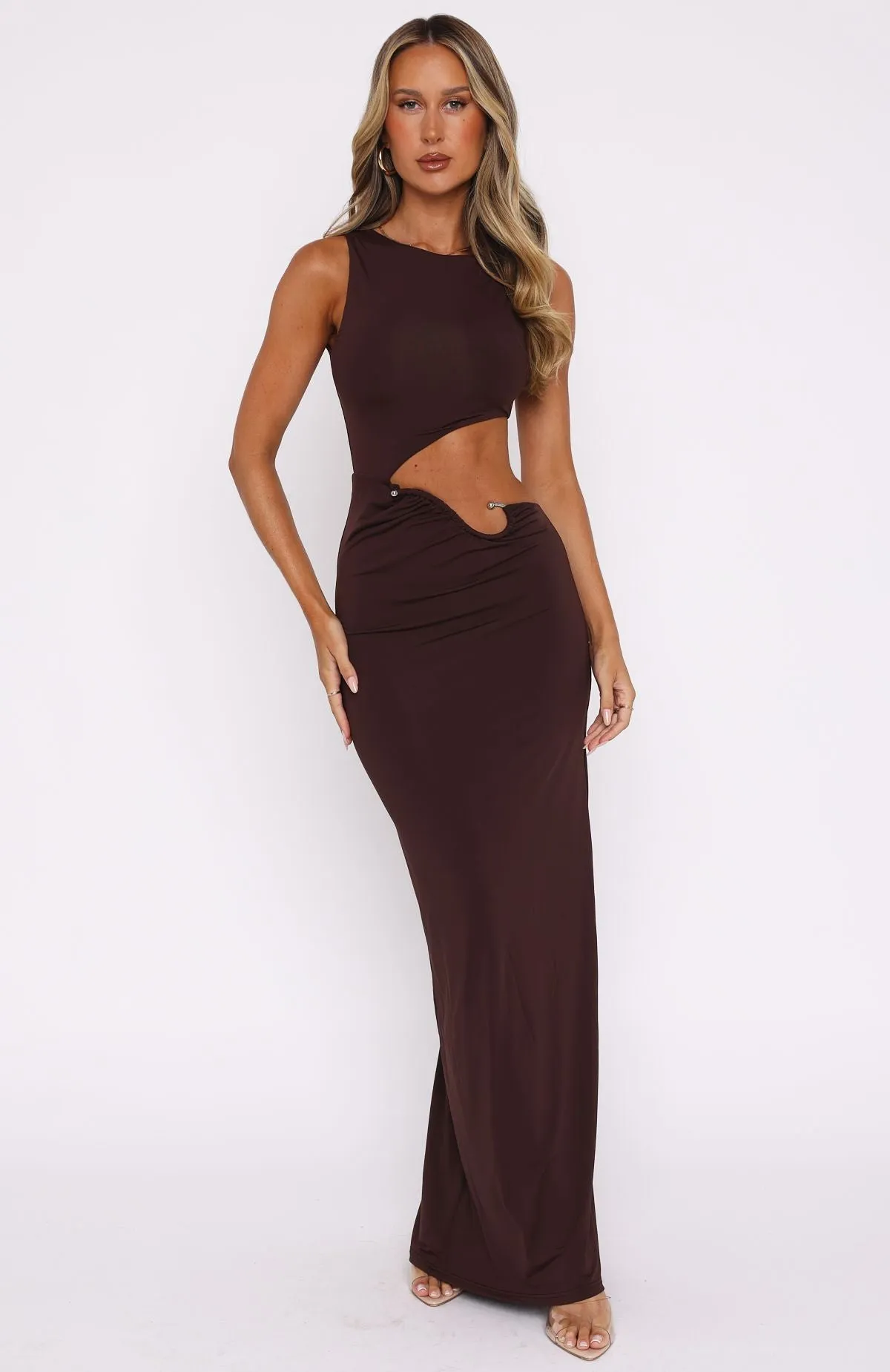 Tell Me To Stop Maxi Dress Chocolate Cool Movement Linen Soft
