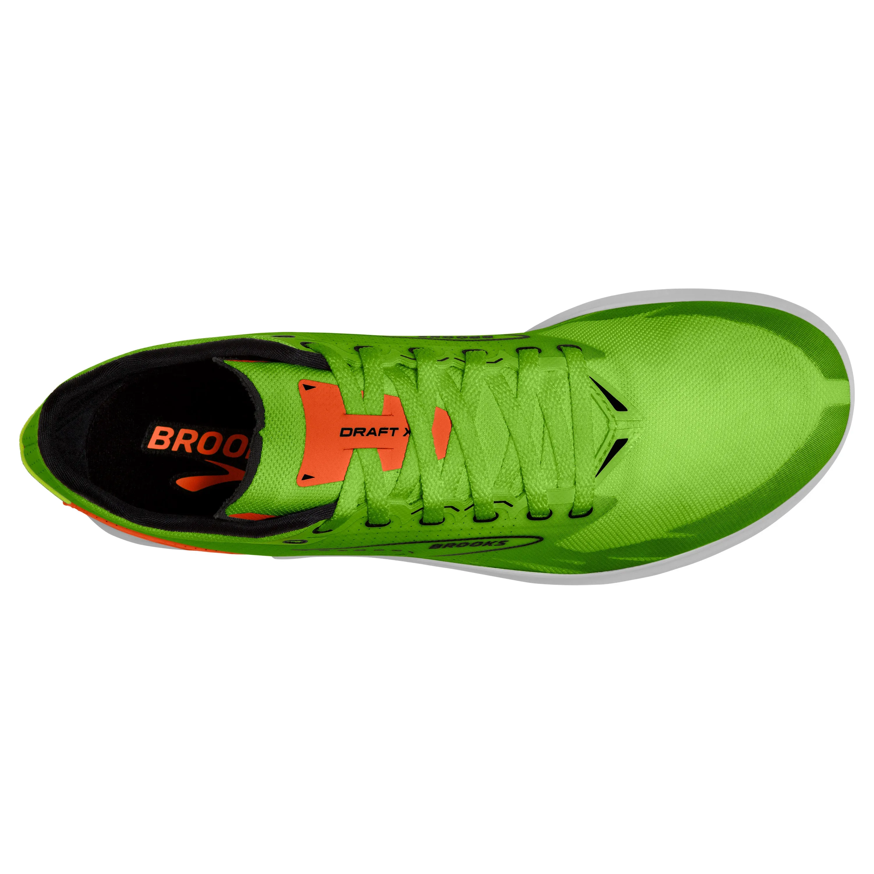 GPS - enabled Brooks Unisex Trainer Draft XC Green Gecko/Red Orange/White