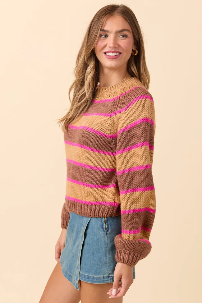 Terri Brown and Pink Stripe Sweater SALE Ethical Mode
