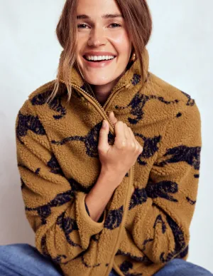 Collapsible Packable Style Compact Layer Westminster Borg Jacket-Hazelnut Brown, Leaping Tiger