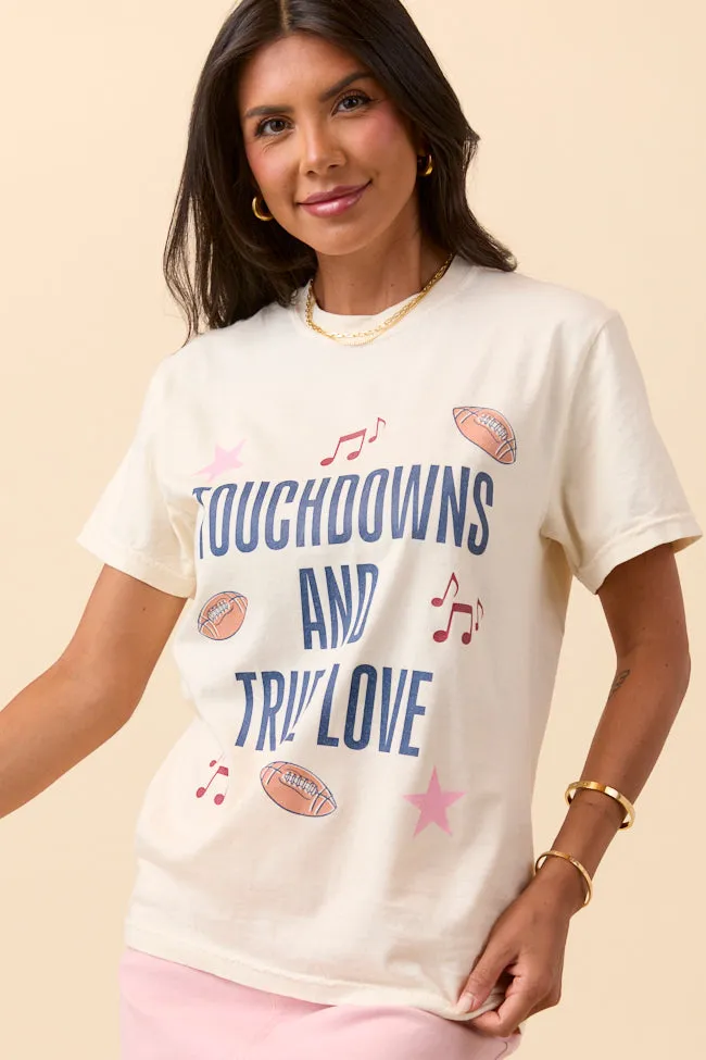 Breezy Comfort Touch Downs And True Love Ivory Graphic Tee