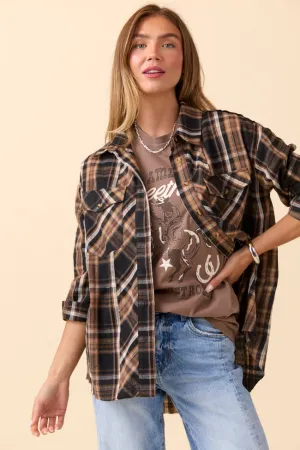 Fashion Trend SustainableProduction Zion Black Plaid Flannel Top SALE