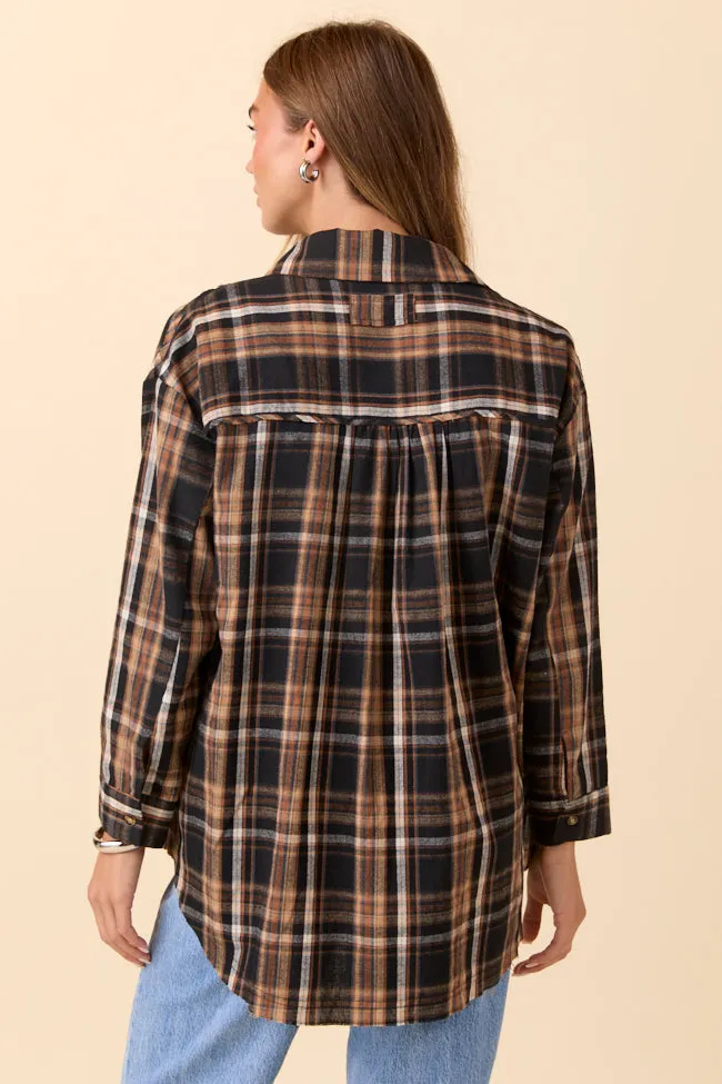 Vital Core Zion Black Plaid Flannel Top SALE
