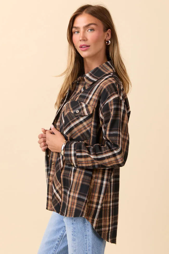 Zion Black Plaid Flannel Top SALE FoldableDesign