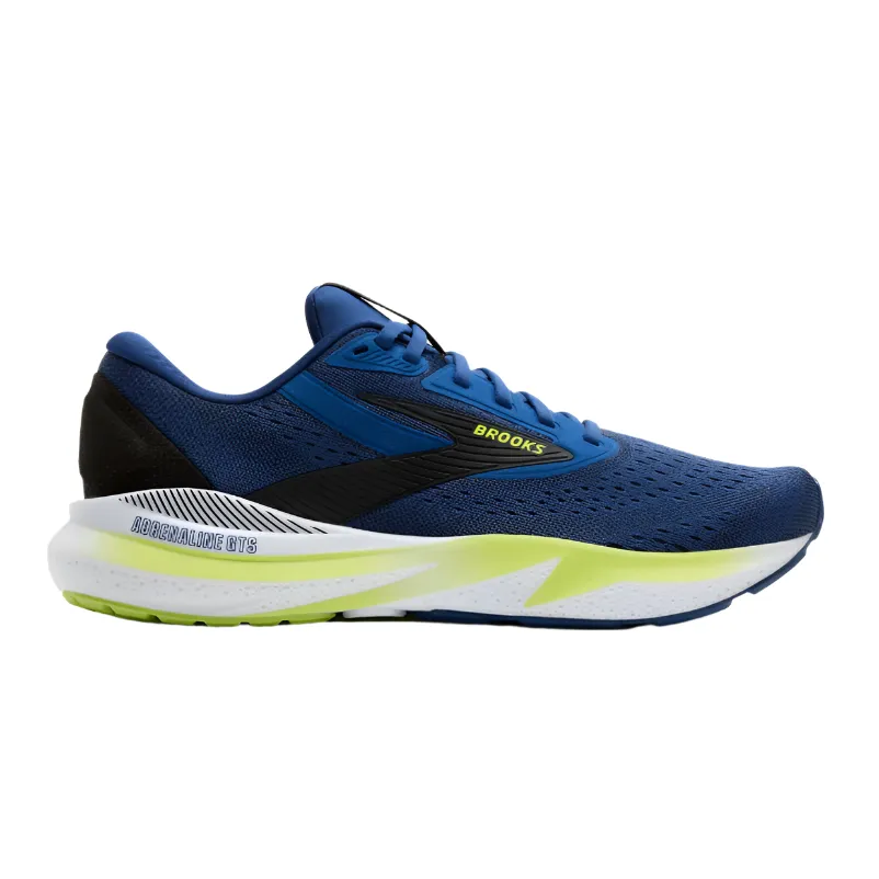 Brooks Mens Trainer Adrenaline GTS 24 Navy Peony/Black/Acid Lime unisex running