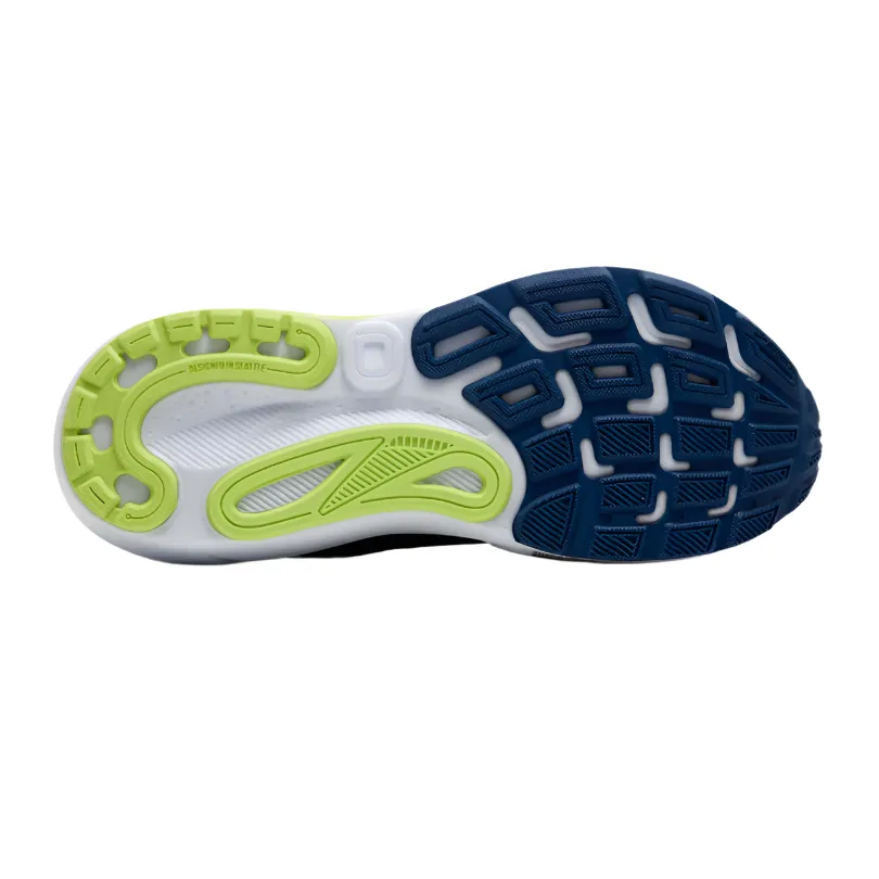 Brooks Mens Trainer Adrenaline GTS 24 Navy Peony/Black/Acid Lime Non Slip Heel Grip Enhanced Toe Protection