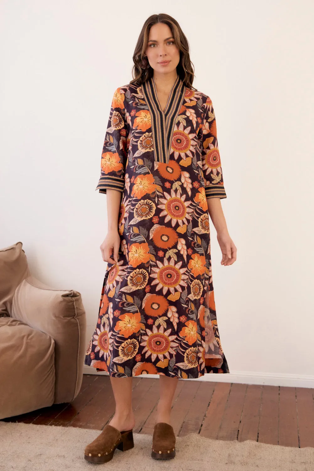 Hidden Pocket Versatile Style Tia Tunic Dress in Abigail