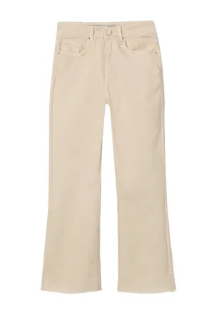 Basic Piece Tiffosi Womens Megan Cropped Flare Jean Beige