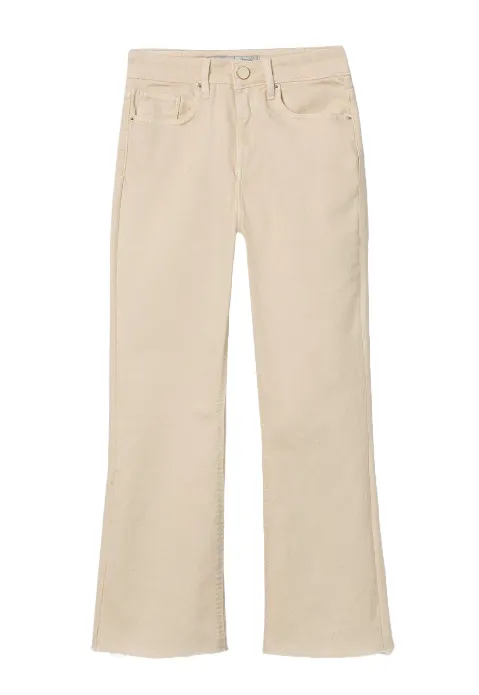 Tiffosi Womens Megan Cropped Flare Jean Beige Street Fashion Parent Style