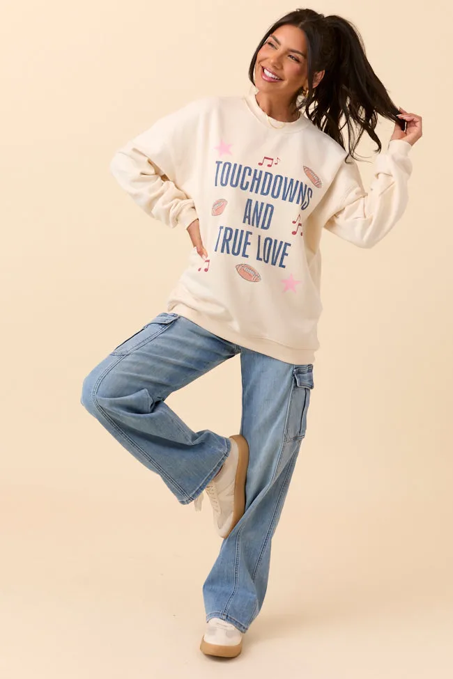 Zero Core Touch Downs And True Love Cream Graphic Sweatshirt