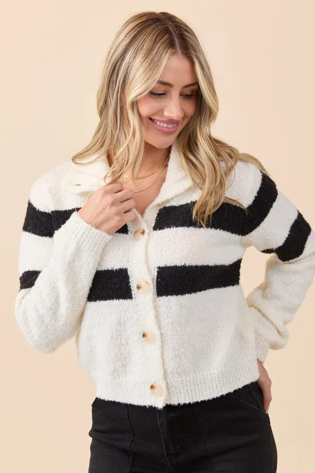 Picnic Fun Astrid Black And White Collared Sweater
