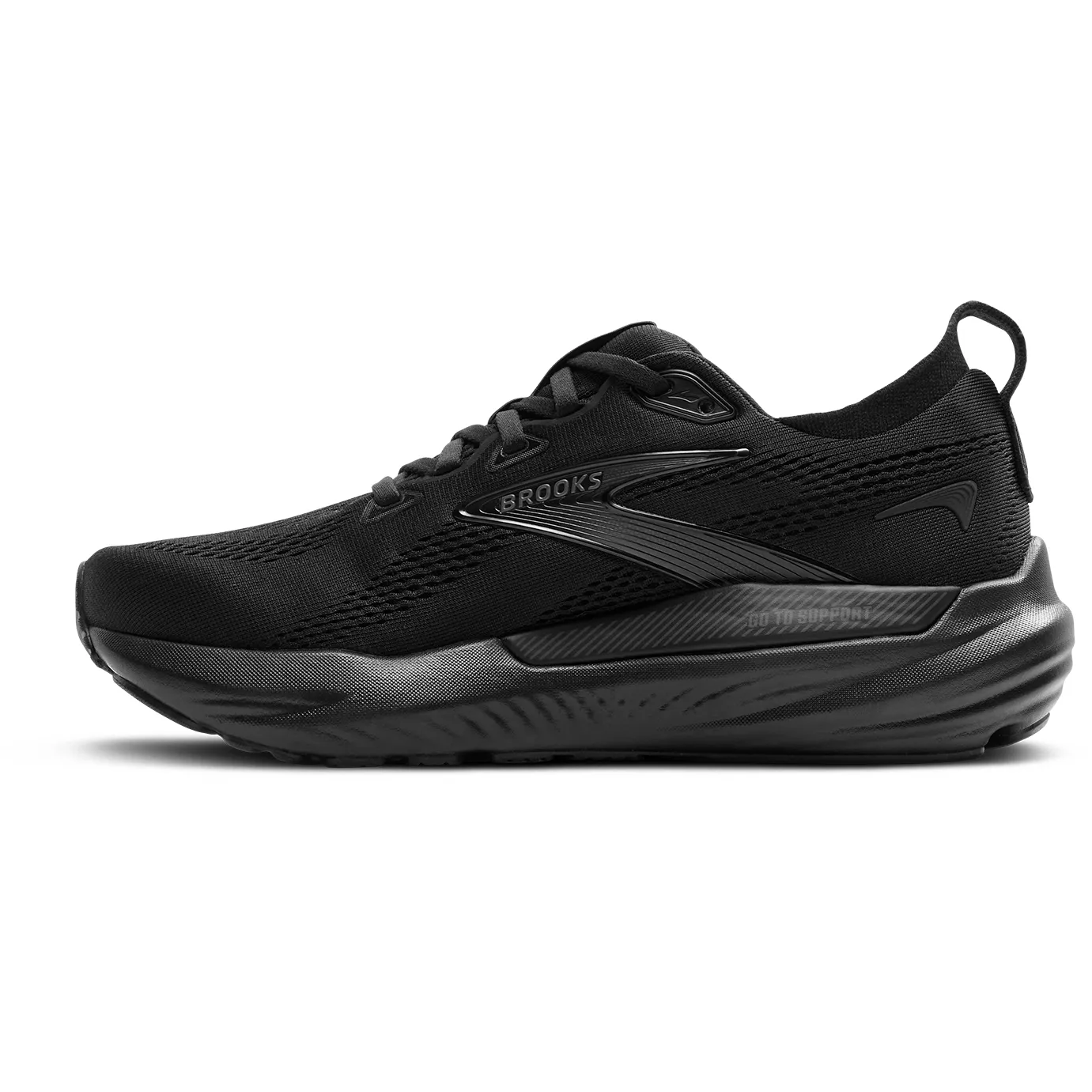 Brooks Mens Trainer Glycerin GTS 22 Black/Black/Ebony endurance running shoes anti - twist shoes