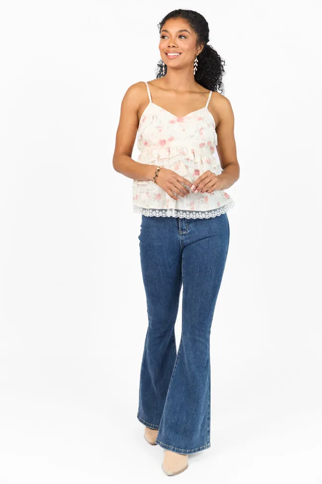 Come Out In The Wash Cream Multi Lace Tiered Floral Tank SALE Stylish Dress Fashion Forward