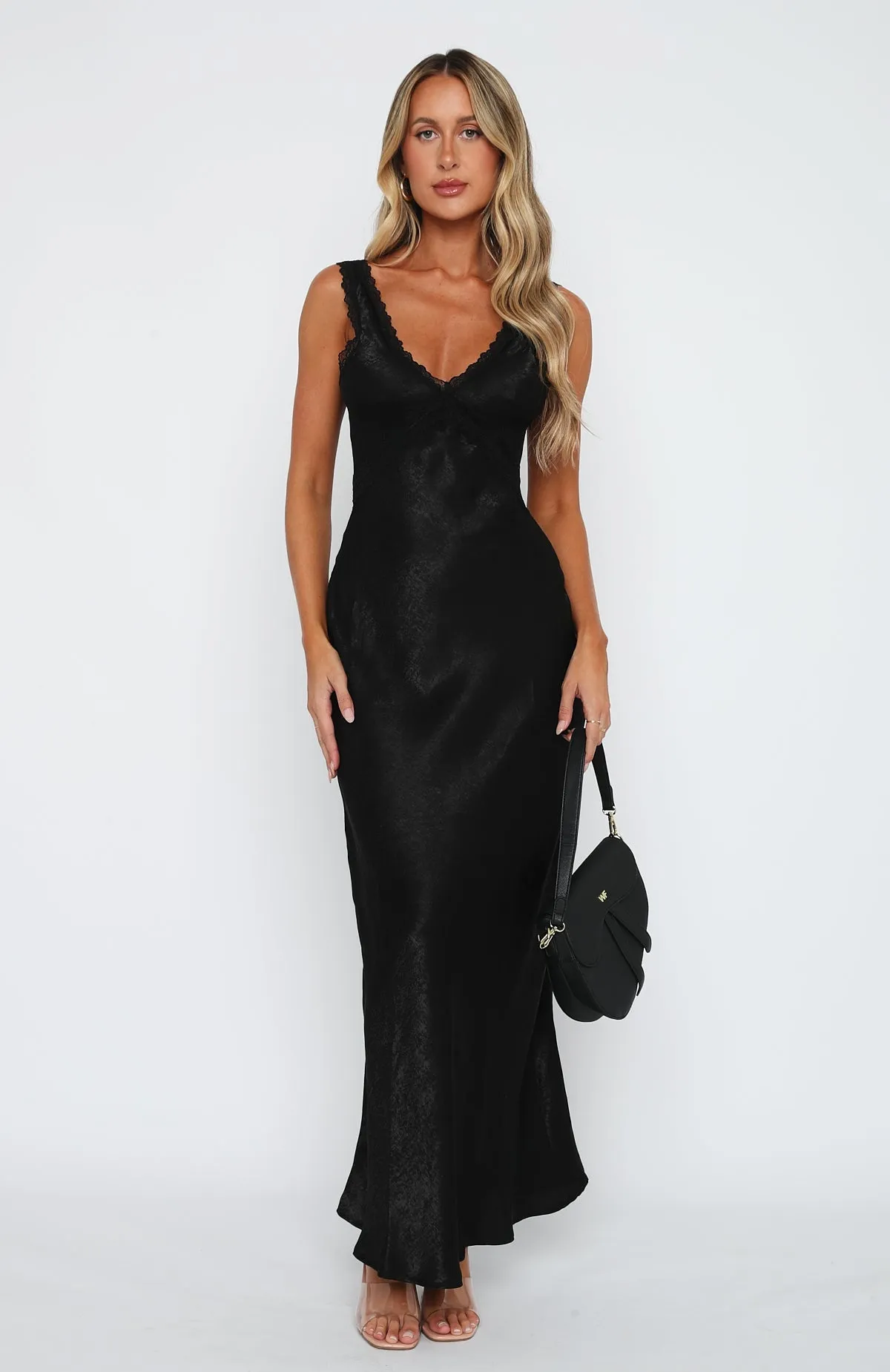 Fitted Mood Event Ready Maxi Dress Black