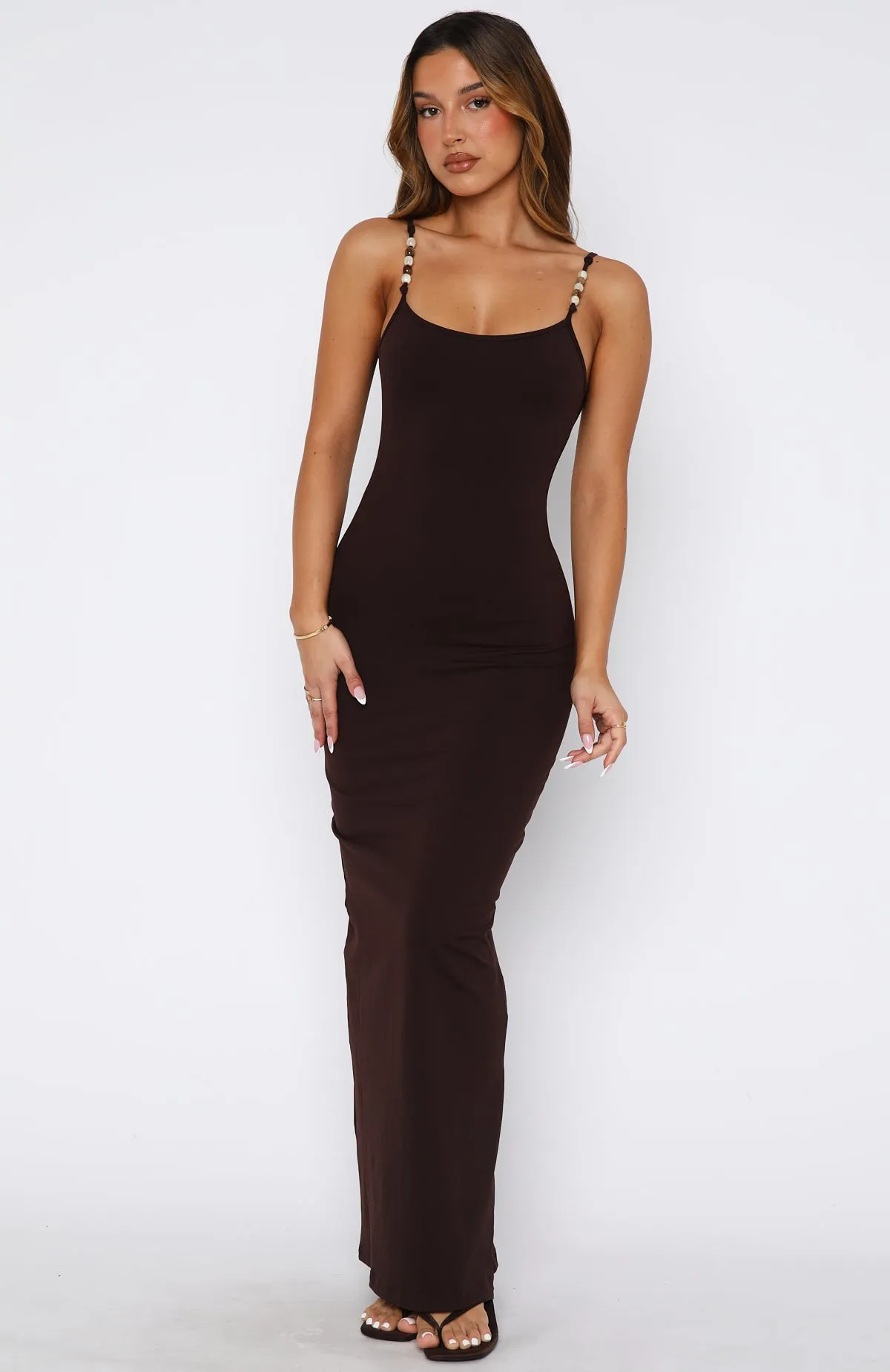 Trusting You Maxi Dress Dark Chocolate Light Finish