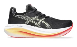 Sock Like Ankle Collar for intermediate Asics Mens Trainer Gel-Nimbus 27 Black/Khaki