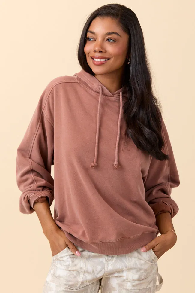 Cozy Pajama Set Tammie Chestnut Long Sleeve Oversized Hooded Pullover SALE