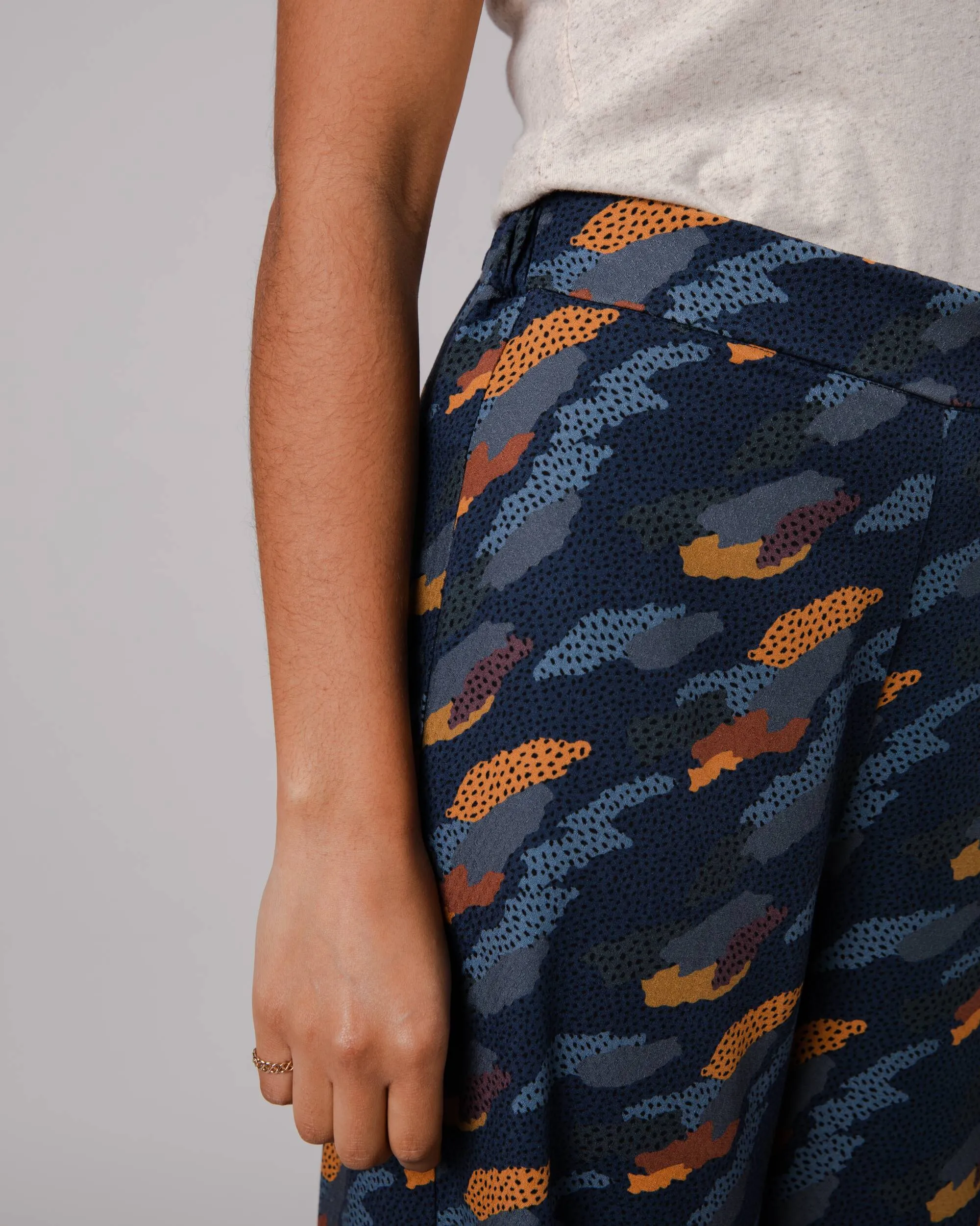 Ucon Palma Wide Leg Pants Navy Light support High-rise waist