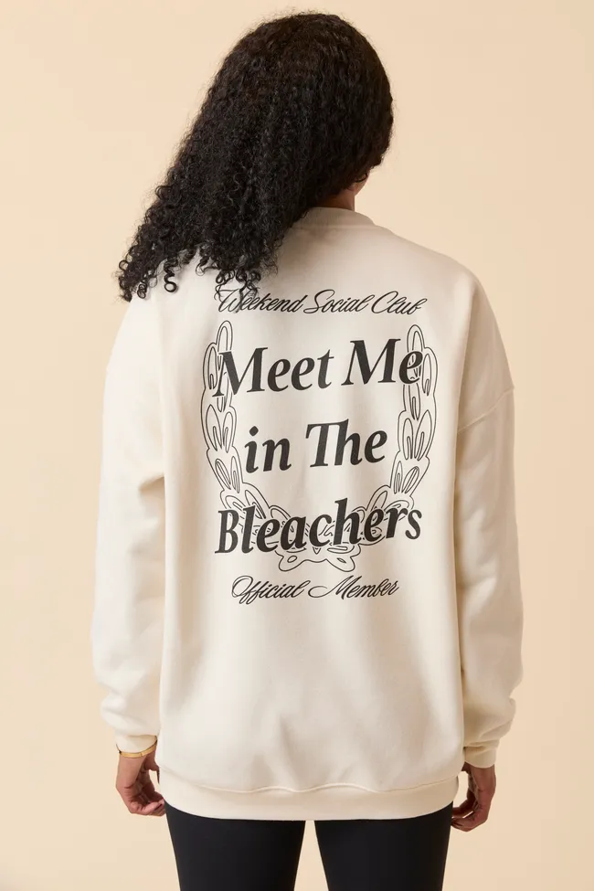 Meet Me In The Bleachers Baseball Cream Sweatshirt Fashionable Look