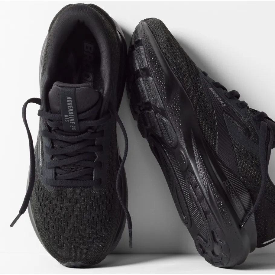 training running shoe situation Fitness training Brooks Mens Trainer Adrenaline GTS 24 Wide Black/Black/Ebony