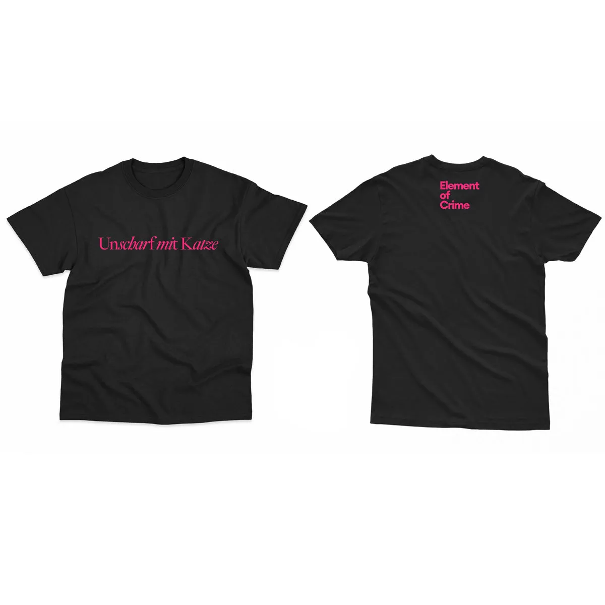 Holiday Casual Unscharf Mit Katzen T-Shirt Schwarz