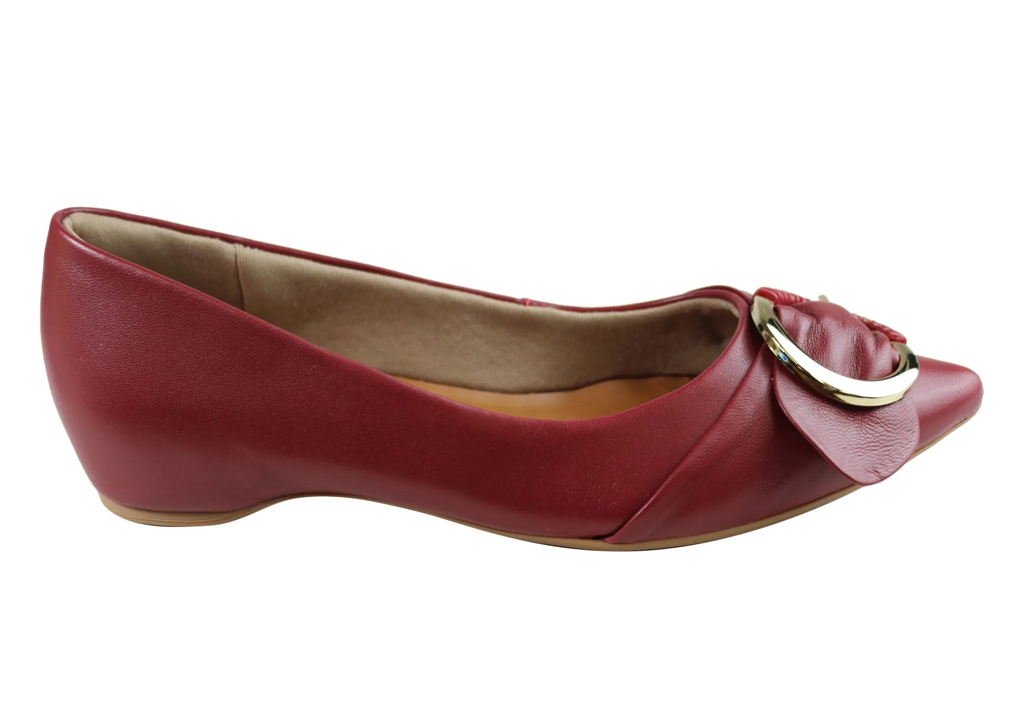 Usaflex Deliliah Womens Low Heel Leather Shoes Made In Brazil Wear Daily