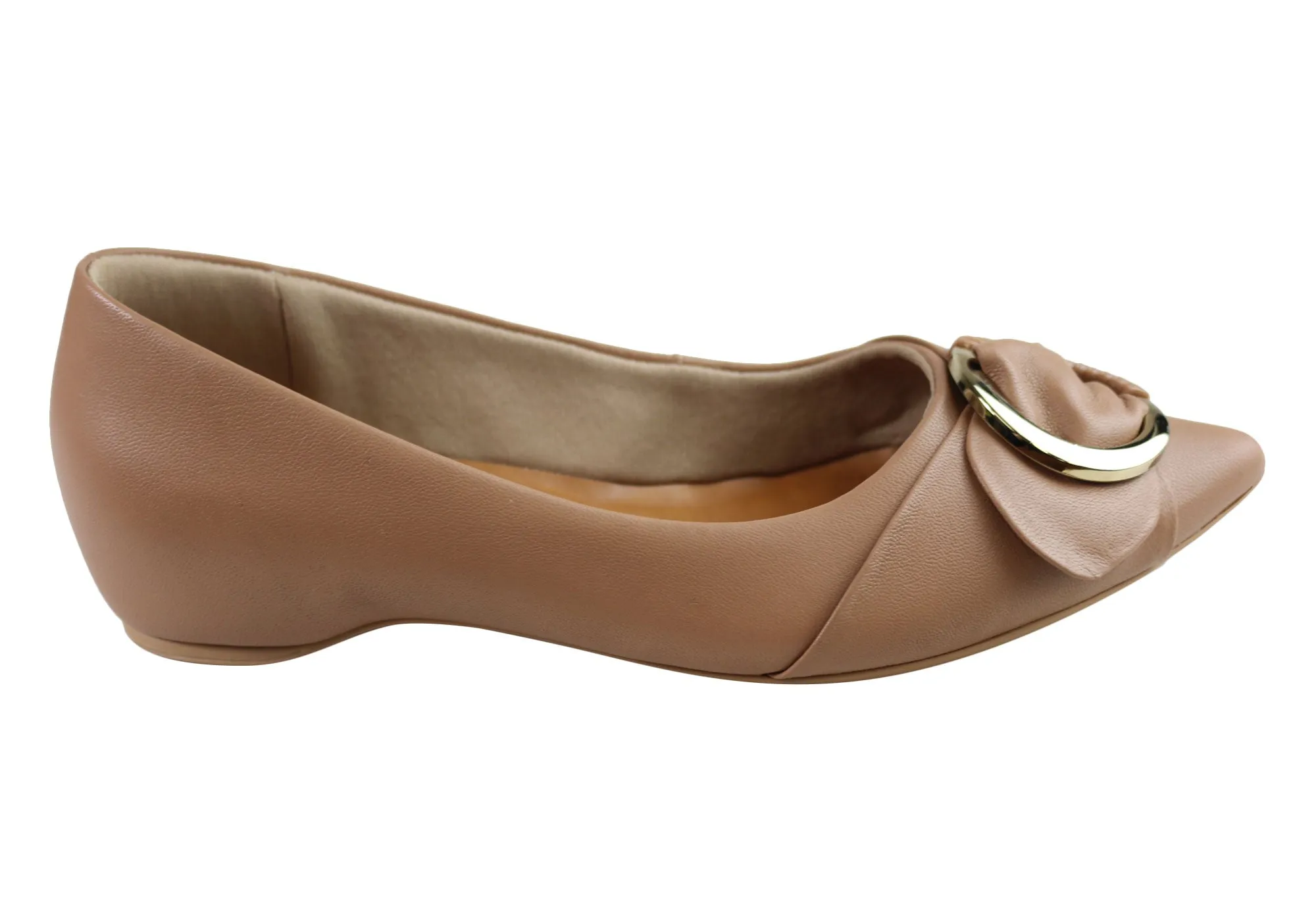 Kick Off Sunset Walk Usaflex Deliliah Womens Low Heel Leather Shoes Made In Brazil